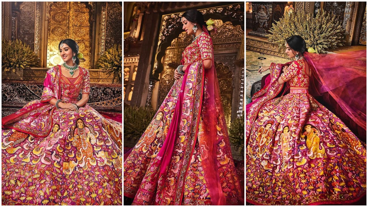 Radhika Merchant usó tradicionales atuendos para su matrimonio.