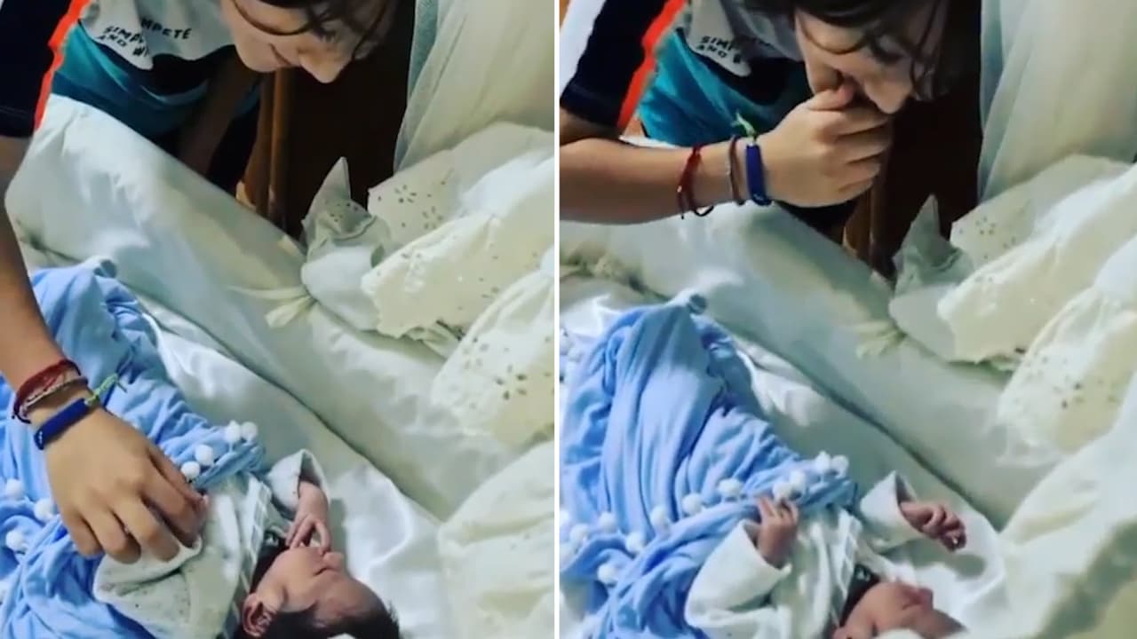 En video: el primer encuentro entre el gran amor de Sherlyn y su recién nacido hijo André