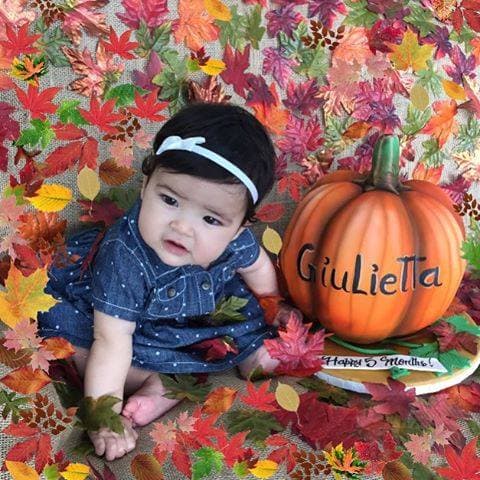 OCTUBRE 2015: 5 Meses y Giulietta recogió su primera calabacita.