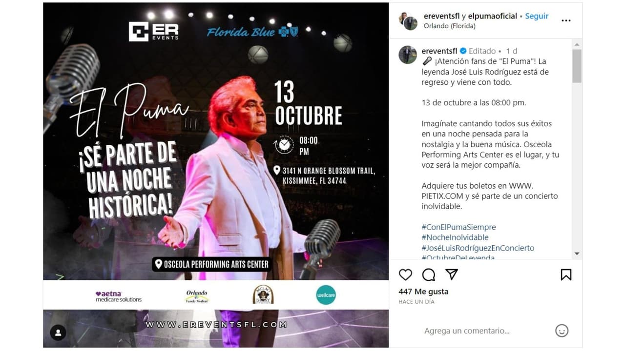 José Luis Rodríguez 'El Puma' hizo anuncio a horas del fallecimiento de su supuesto hijo no reconocido, Juan José Rodríguez 'El Puma Jr.'.