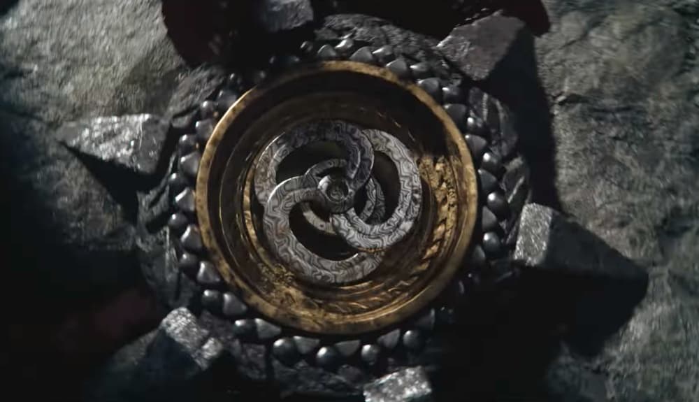 Captura del intro de House of the Dragon con el escudo de Rhaenyra Targaryen