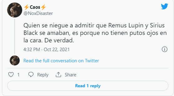 Apoyo a la relación entre Remus Lupin y Sirius Black