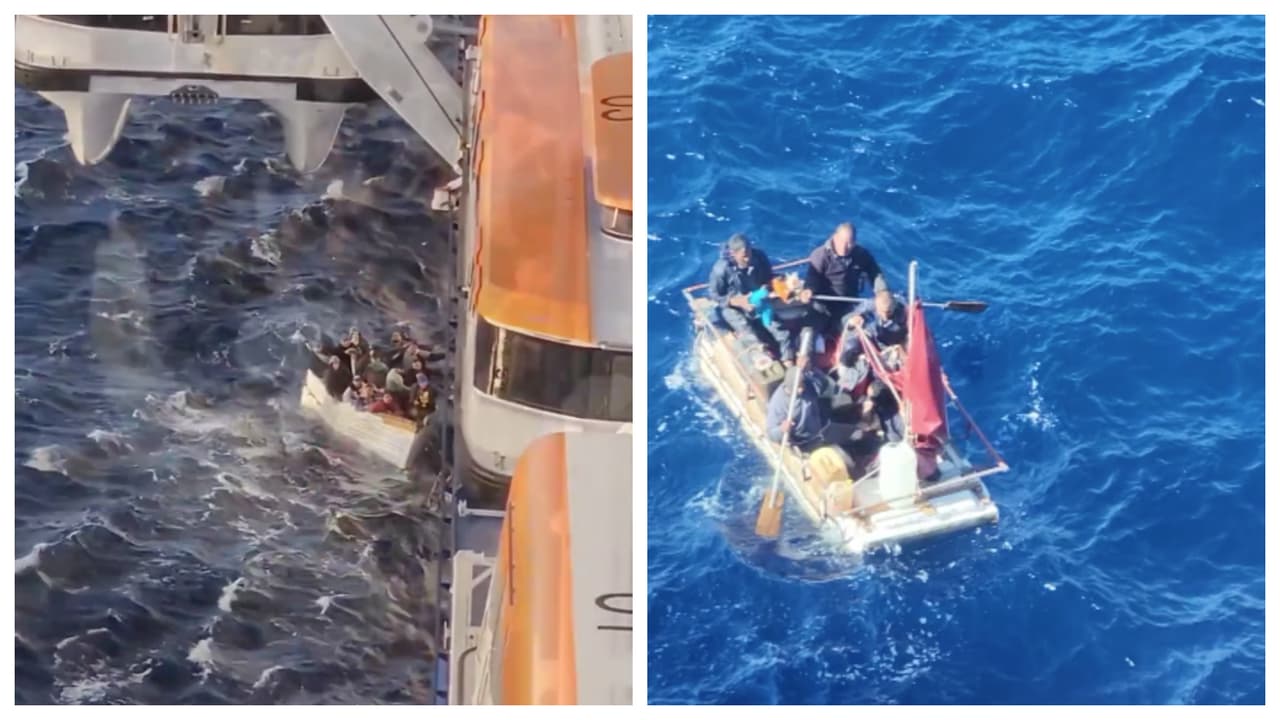 Éxodo masivo: balseros cubanos necesitados de ayuda son rescatados por dos cruceros en altamar