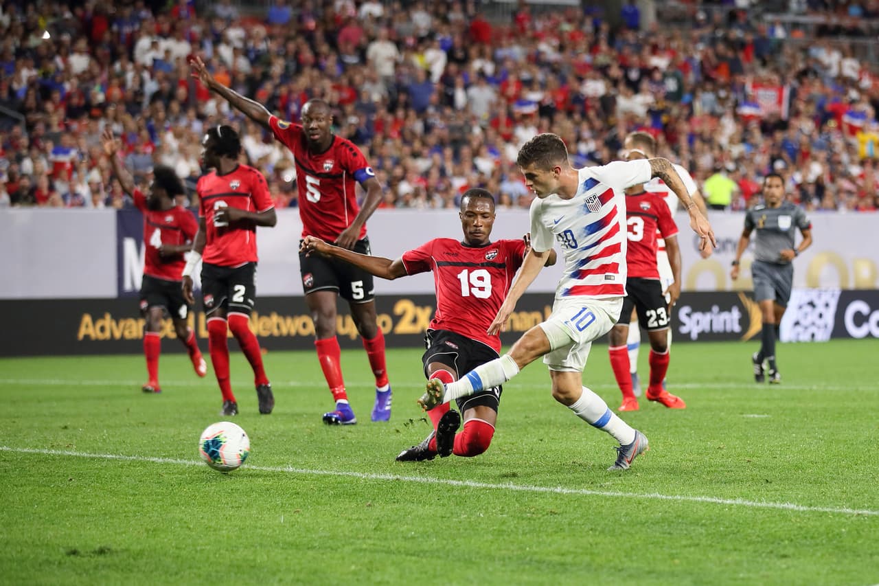 Tras un balón recuperado en la salida trinitense, Christian Pulisic definió dentro del área para el 4-0 de Estados Unidos en el minuto 73'.