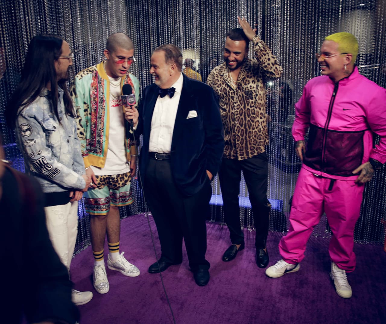 Raúl de Molina divirtiéndose con Steve Aoki, Bad Bunny, French Montana y J Balvin.