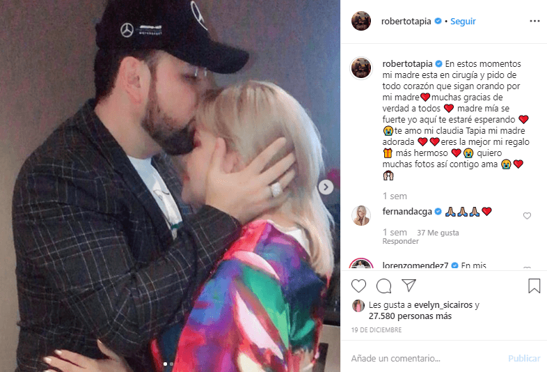 Mientras estaba en cirugía, el intérprete publicó conmovedoras imágenes junto a ella y pidió a sus fans que siguieran orando por ella.