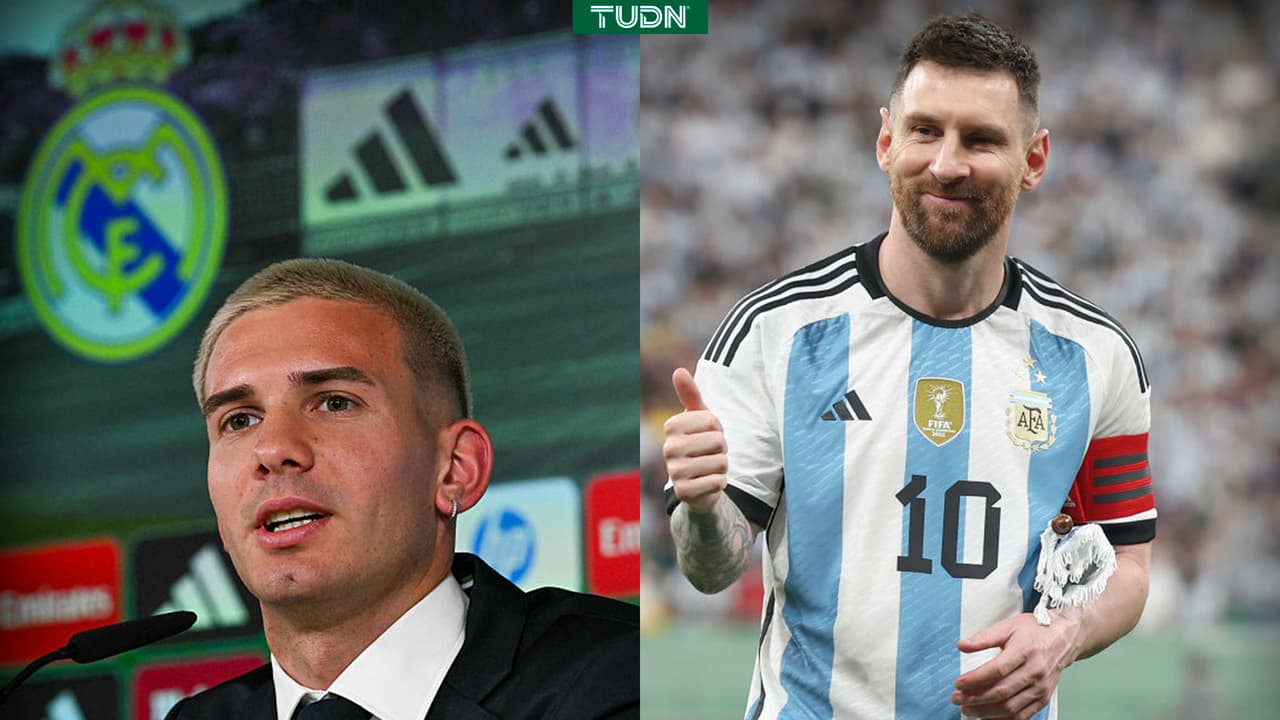 Mastantuono se rinde a Messi en su presentación con el Real Madrid