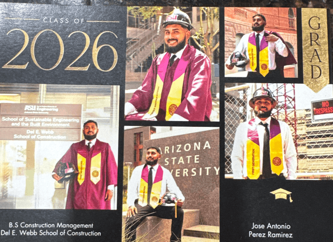 "
<b>Graduado de la ASU</b>. Tony, un niño que perdió a su padre por un cáncer. A pesar de eso, salió adelante con la ayuda de su mamá y hermanos. 
<b>Muy orgullosa de Tony Pérez</b>. Tuvo días muy difíciles, pero lo logró. Felicidades", dice con orgullo la familia de José Antonio Pérez.