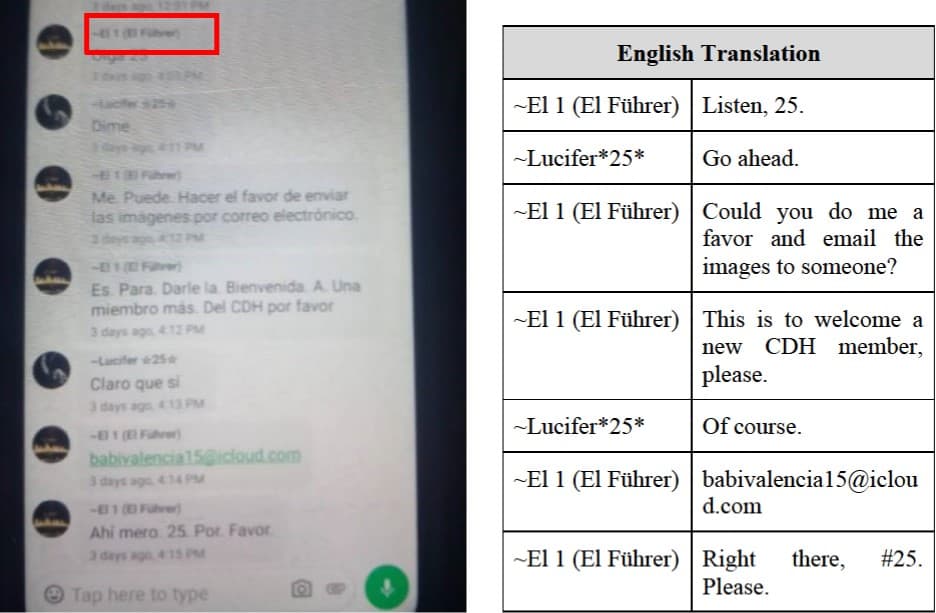 Conversación entre Francisco Javier Mecina Barrera y el brujo 'Lucifer'.