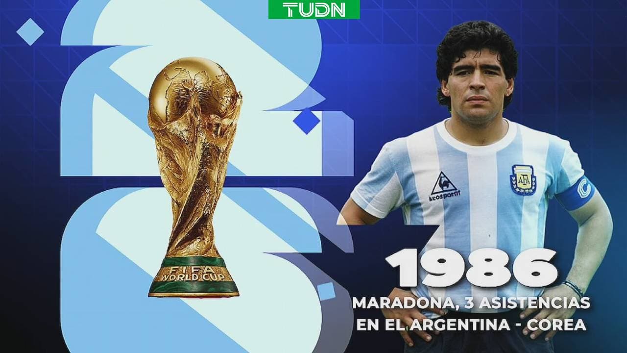 Maradona, tres asistencias en Copa del Mundo