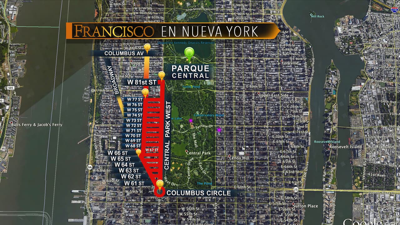Mapas revelan las calles que cerrarán durante la visita del papa en Nueva York.