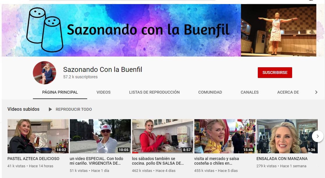 Hace solo un par de semanas atrás estrenó 
<b><a href="https://www.youtube.com/channel/UCV95pvBdji_n8n0adLH-14A" target="_blank">'Sazonando con la Buenfil'</a></b>, su canal de YouTube en donde habla acerca de cocina y prepara frente a la cámara suculentos y caseros platillos.