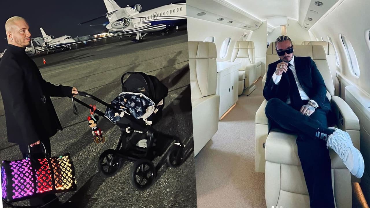 <h3 class="cms-H3-H3">J Balvin </h3>
<br>
<br>
<a href="https://www.univision.com/musica/cantantes-famosos-rompen-estereotipos-de-genero" target="_blank">J Balvin </a>compartió en su Instagram, que su colección de Jets privados crece. El paisa compartió imágenes de él y su pequeño hijo de camino al avión. También aprovechó las redes sociales para mostrar los lujos como sillas reclinables en cuero, mesas para compartir champaña y una habitación aislada para él.
