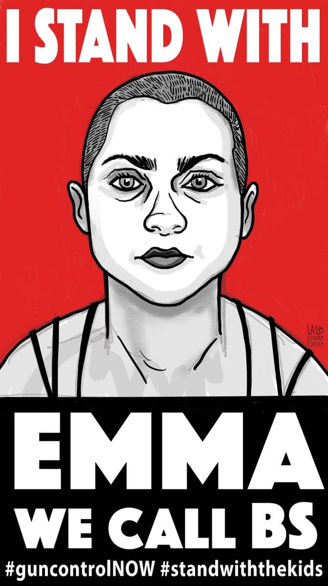 Junto con hashtags como #IstandwithEmma ( Yo apoyo a Emma) artistas y diseñadores han convertido su imagen en una especie de ícono que contribuya a darle identidad a un movimiento estudiantil que ya logró capitalizar sus esfuerzos en concretar una gran marcha nacional el próximo 24 de marzo en Washington.
<br>