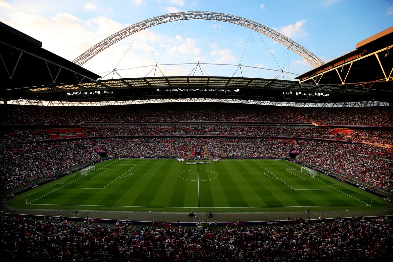 LONDON, ENGLAND - AUGUST 09: The United States take on Japan in the Women's Football gold medal match on Day 13 of the London 2012 Olympic Games at Wembley Stadium on August 9, 2012 in London, England. (Photo by Ronald Martinez/Getty Images)