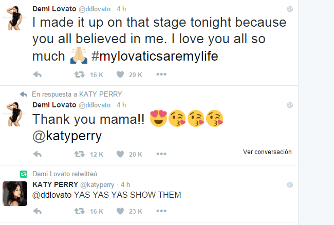 Pero uno de los detalles más lindos que recibió fue por parte de Katy Perry, quien la felicitó en su cuenta de Twitter.