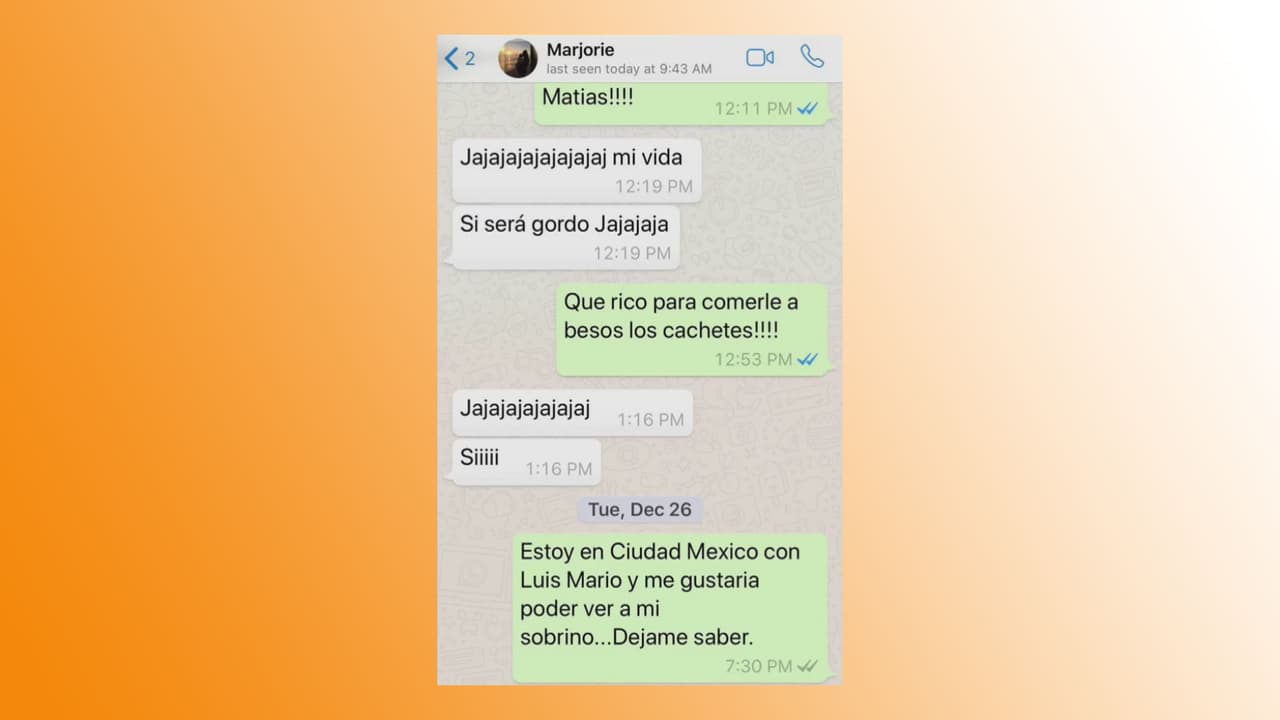 Uno de ellos enviado por su hermana Lorena Gil, en el cual contacta a Marjorie para poder visitar a Matías, pero del cual dijo nunca tuvo respuesta.