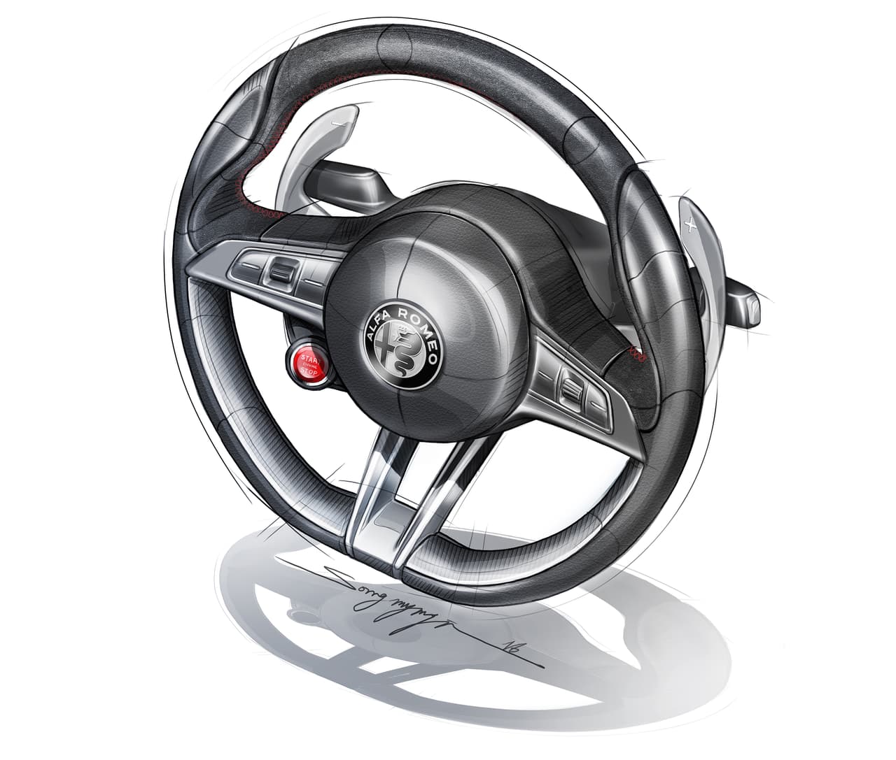 2018 Alfa Romeo Stelvio Quadrifoglio steering wheel