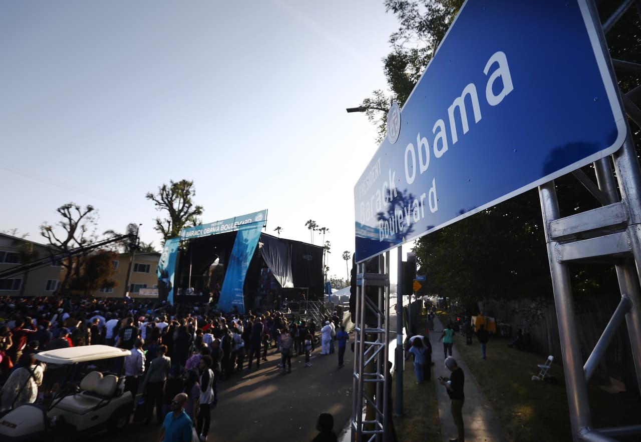Inauguran el bulevar Barack Obama en Los Ángeles 