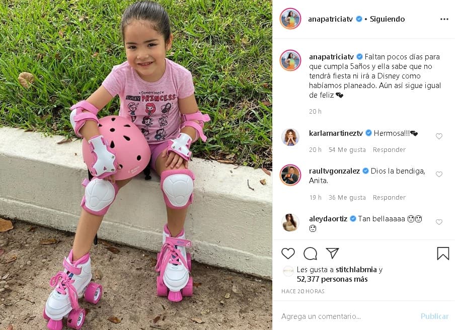 Karla Martínez no compartió momentos de su fin de semana, sin embargo, estuvo activa en las redes sociales y pasó al perfil de Ana Patricia Gámez a elogiar a su sobrina Giulietta, quien a principios de mayo cumplirá 5 años.