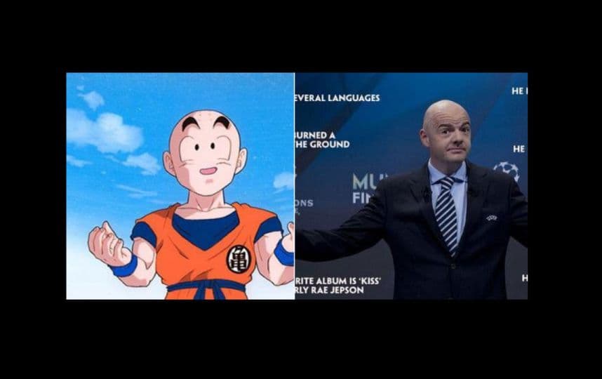 Constantemente aparecerán imágenes de Krilin junto a las de Gianni Infantino.