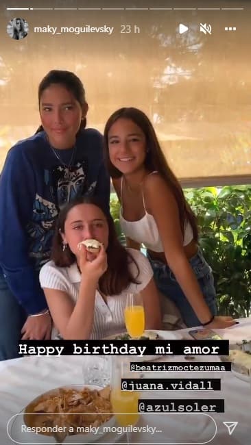 Azul también disfrutó su cumpleaños en compañía de sus amigas. Una de ellas es Beatriz Moctezuma, media hermana de Frida Sofía.