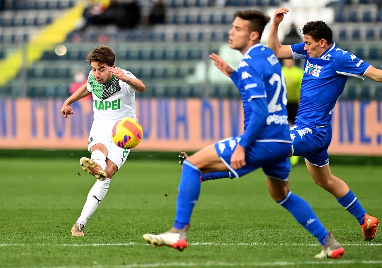 Sassuolo no tuvo piedad y goleó al Empoli 5-1 con anotaciones de Domenico Berardi, doblete de Giacomo Raspadori y Gianluca Scamacca, mientras que para los locales descontó Liam Henderson.
