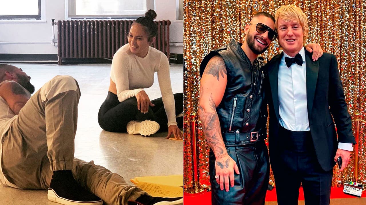El artista urbano colombiano sigue concentrado en las grabaciones de la película ‘Marry me’, donde protagonizan
<b> Jennifer López</b> y
<b>Owen Wilson</b>, mientras que
<b>Maluma</b> hace de una estrella de rock.