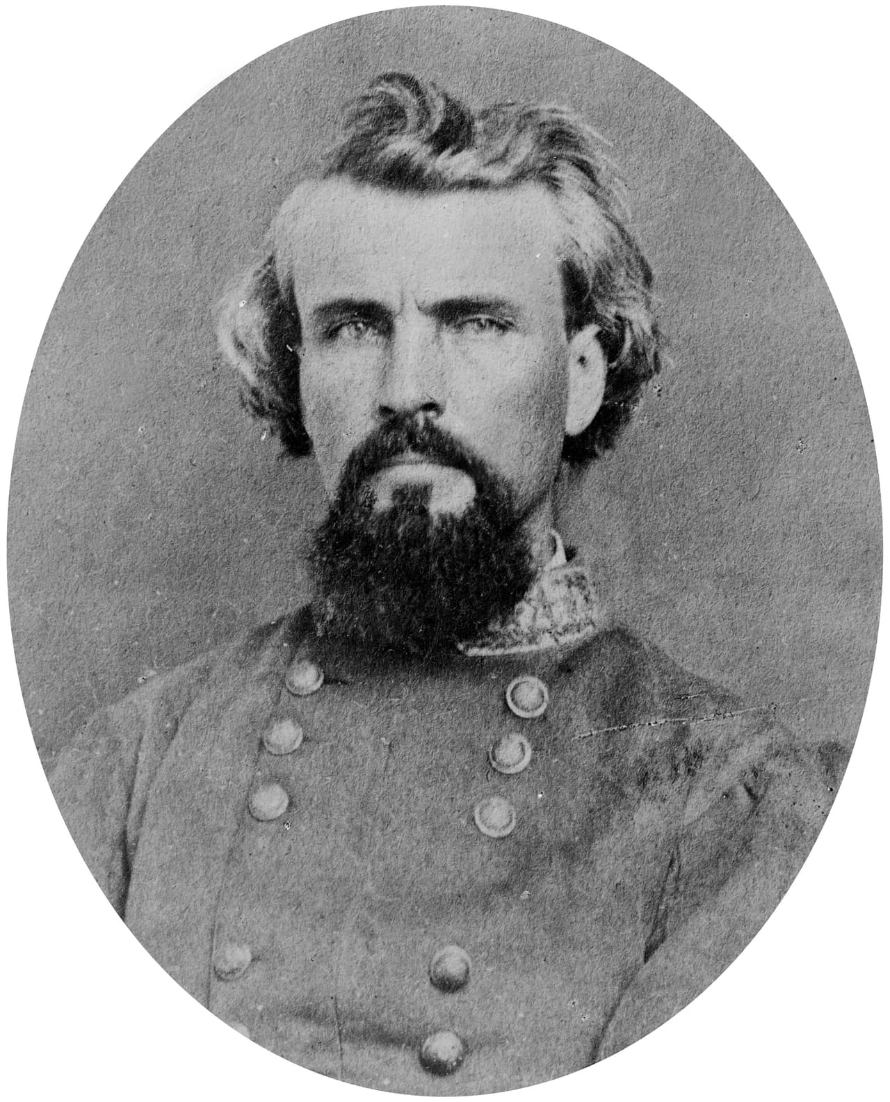 Una imagen de Nathan Bedford Forrest, en 1865.