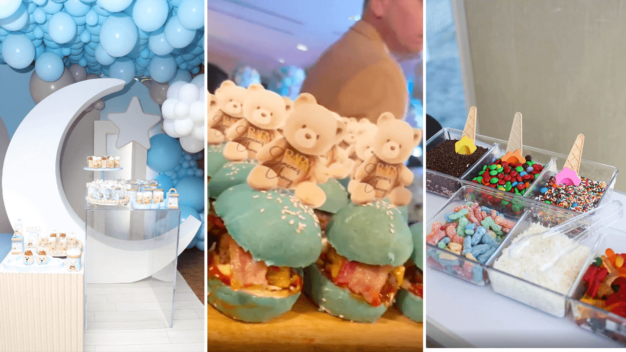 El 'baby shower' de Tanya Charry fue con temática de ositos.