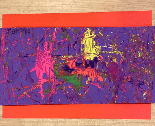 Y los hijos del conductor también se manifestaron en redes sociales. Michelle Tacher mostró sus dotes de artista con esta pintura "un poco abstracta". La hija más pequeña del conductor es toda una artista.