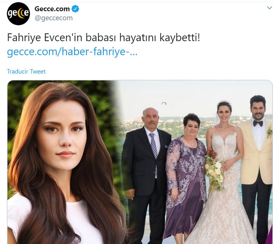 Mientras tanto, el portal
<b><a href="https://www.gecce.com/haber-fahriye-evcenin-babasi-hayatini-kaybetti" target="_blank"> Gecce</a></b> detalló que el padre de Evcen recayó en los últimos meses del 2019 y tuvo que ser hospitalizado en días recientes. 
<br>