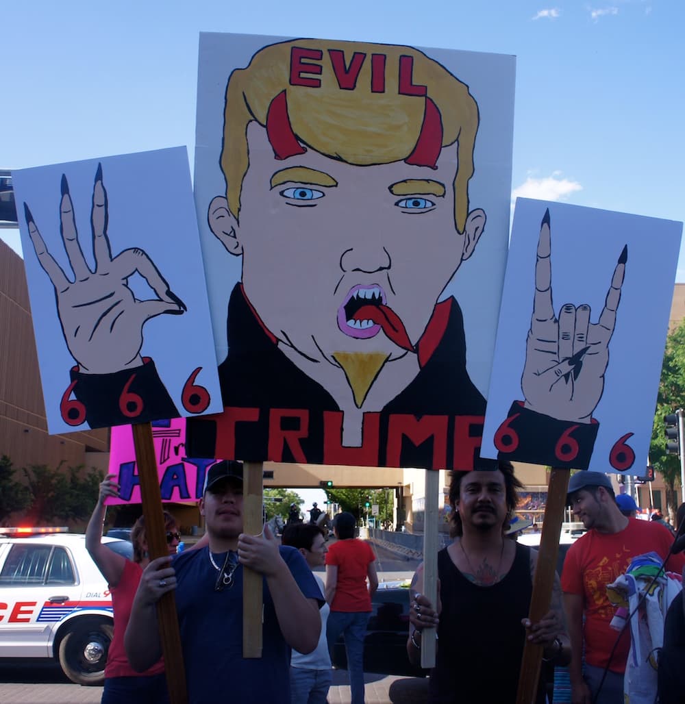 Esta es la primera vez que el empresario se presenta en Nuevo Mexico desde que lanzó su candidatura, y así fue la bienvenida