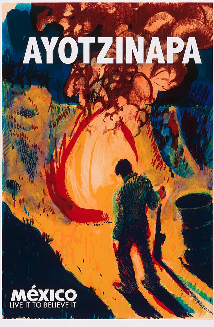 La exhibición "Ayotzinapa: un rugido de silencio" honra a los 43 estudiantes desaparecidos en 2014 en México.