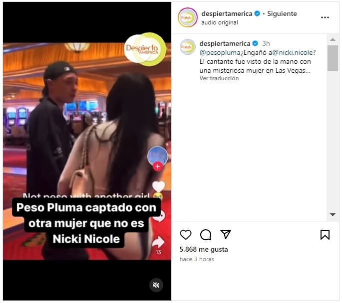 Peso Pluma fue captado "de la mano" de una mujer que no es Nicki Nicole.