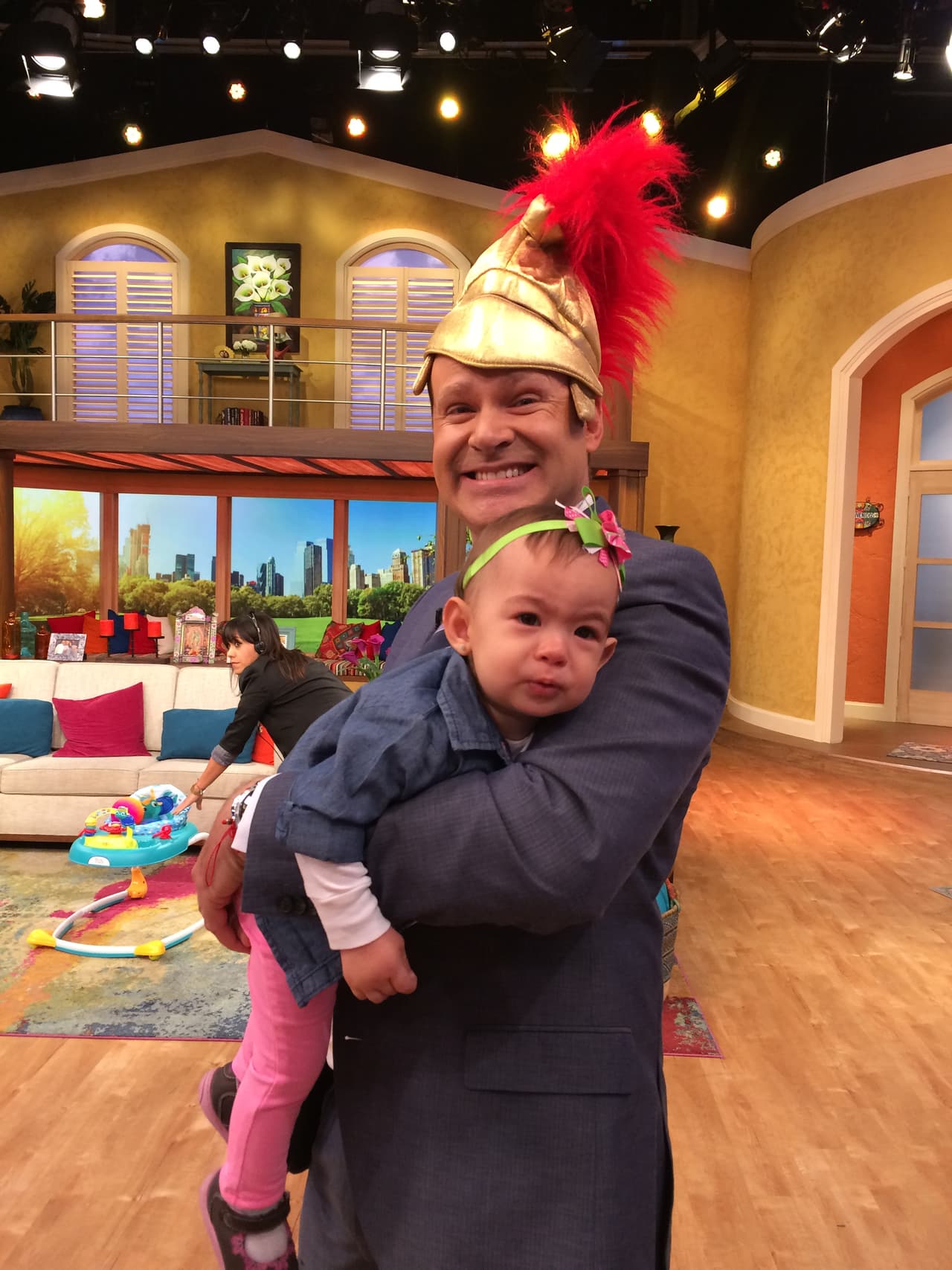 Michelle es una pequeña estrella y en su visita participó en varios segmentos al lado de su papá, Alan Tacher.