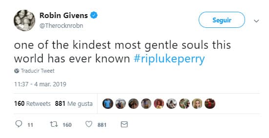 La actriz Robin Givens, quien era su compañera en 'Riverdale' escribió: "Una de las almas más gentiles y amables que este mundo ha tenido".