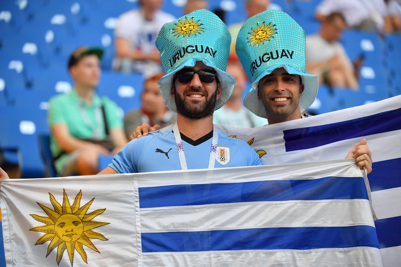 El colorido de los fanáticos en el partido de Uruguay contra Arabia Saudita fue protagonista en el segundo partido de ambos en el grupo A del Mundial de Rusia 2018.