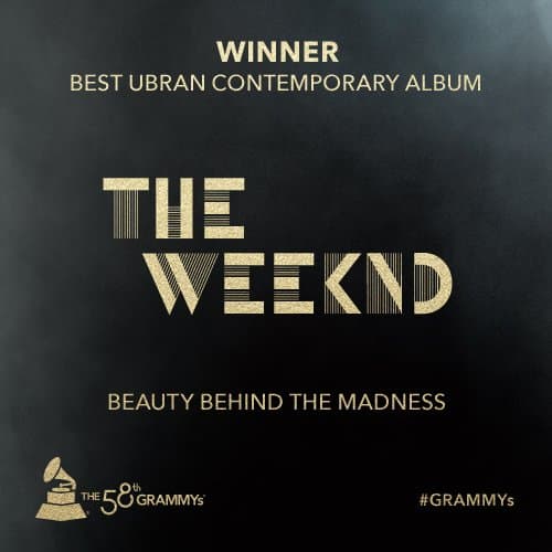 Uno de los grandes favoritos de la noche The Weeknd ya se llevó el primer GRAMMY por Mejor Álbum de Música Urbana.