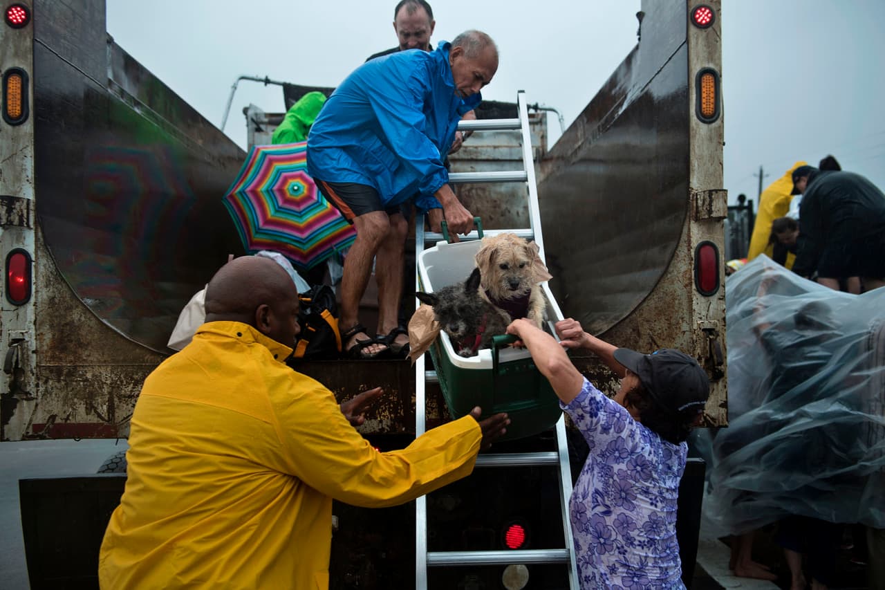 Un operativo de evacuación en Meyerland, al suroeste de Houston.
