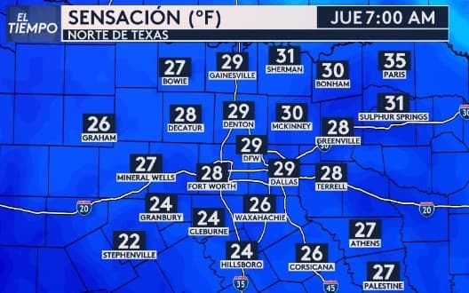  Otra ronda de aire muy frio llega al área del Metroplex