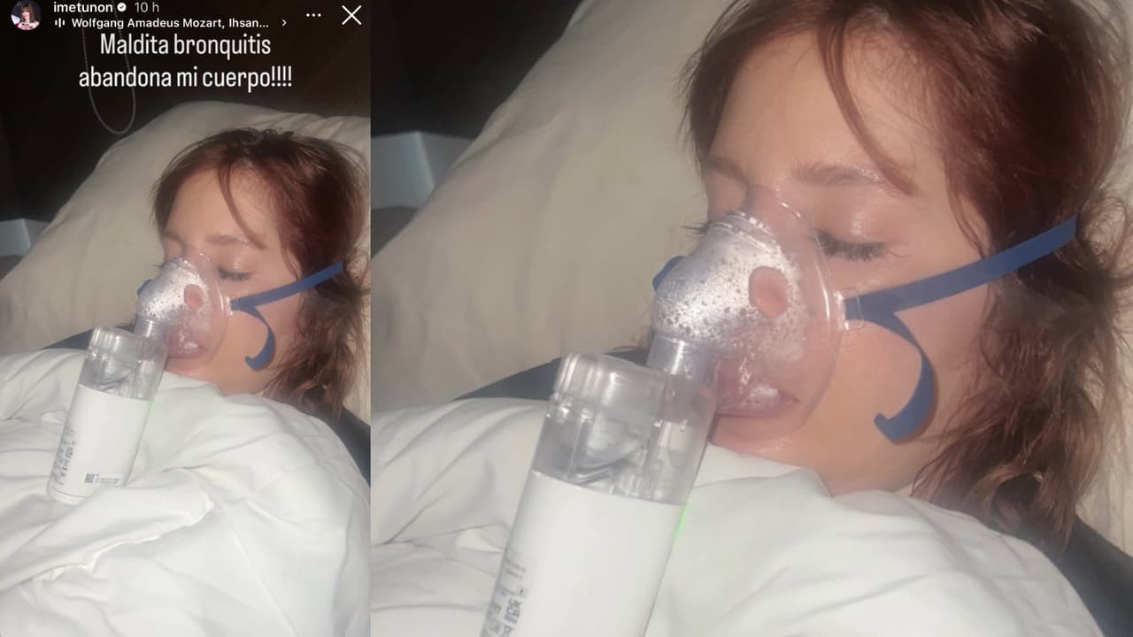 Imelda Tuñón apareció así en Instagram y dio a conocer que padece un cuadro de "bronquitis".