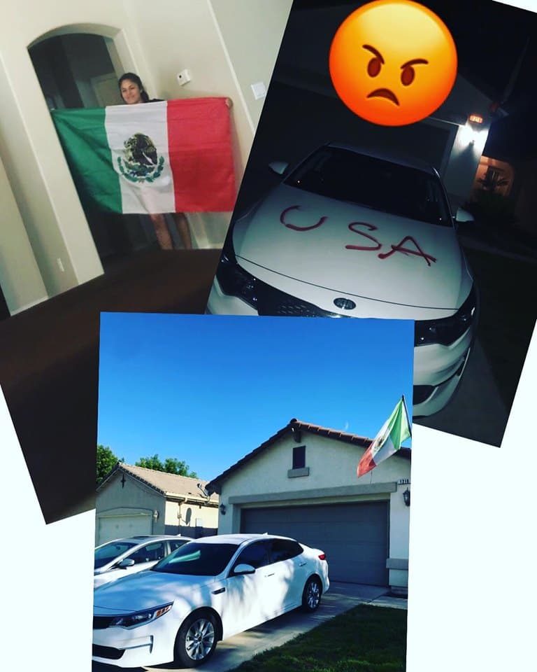 Vandalizan casa por tener bandera de México