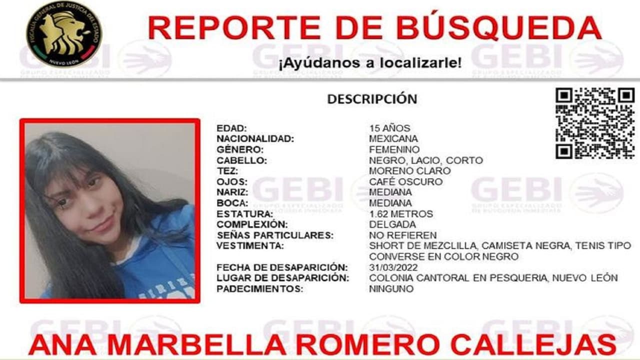 Ficha de búsqueda de Ana Marbella Romero
