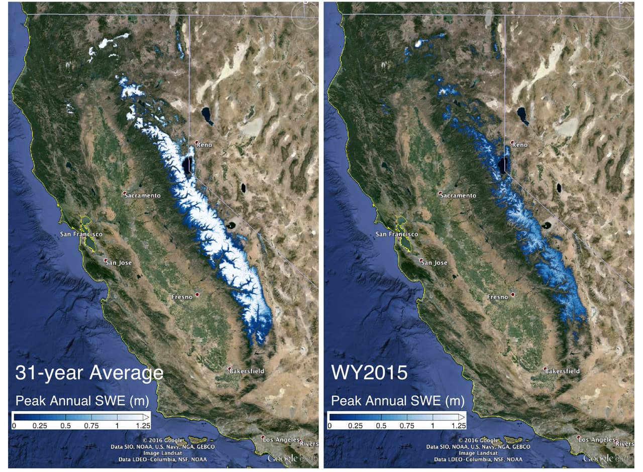 La principal reserva de agua dulce de California no se recuperará de la sequía antes del 2019