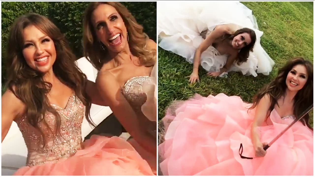 Como si tuvieran 15: Thalía y Lili Estefan se visten de princesas y disfrutan como adolescentes