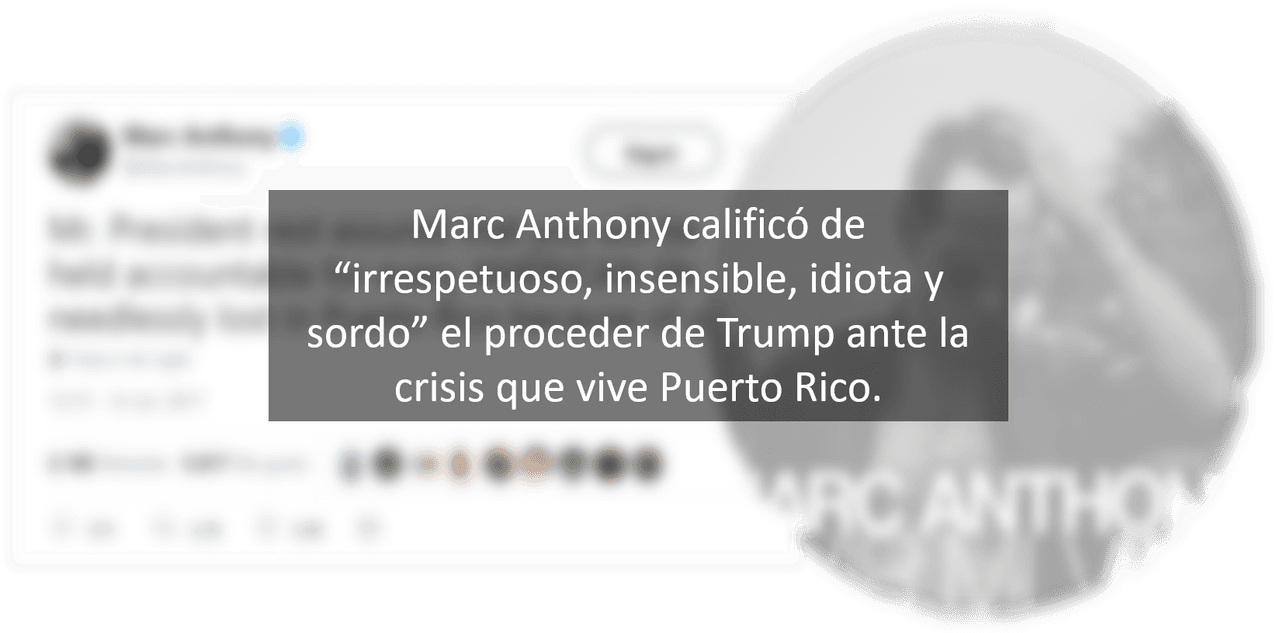 Los mensajes de Marc Anthony y Donald Trump en Twitter.