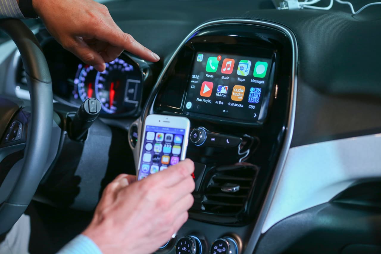 Apple CarPlay interface during Connectivity module of the Chevrolet: Powered by Innovation global media event Wednesday, June 24, 2015 in Detroit, Michigan. (Photo by Rob Widdis for Chevrolet)