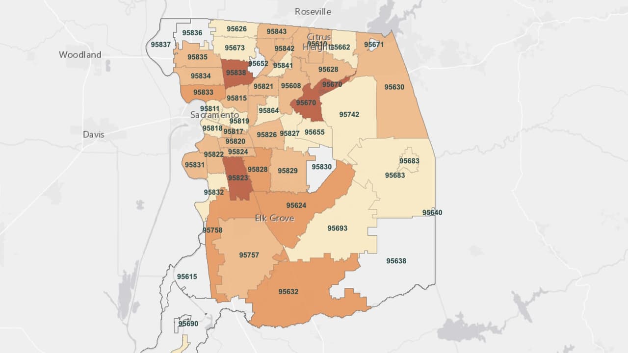 Estos son los códigos postales del condado Sacramento con más casos de coronavirus