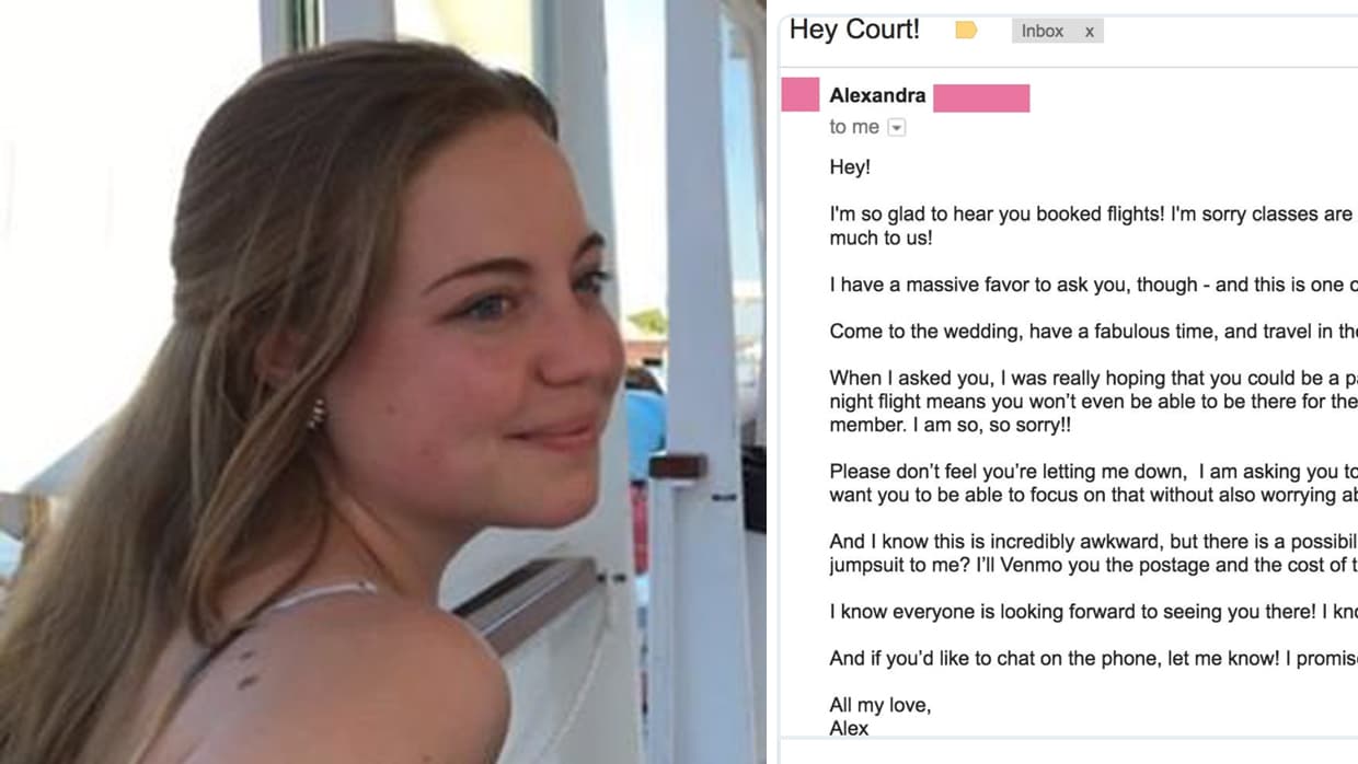 El correo con el que una novia despidió a su dama de honor que causa indignación en las redes